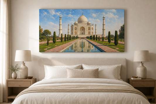 Taj Mahal Reflection Panorama Canvas