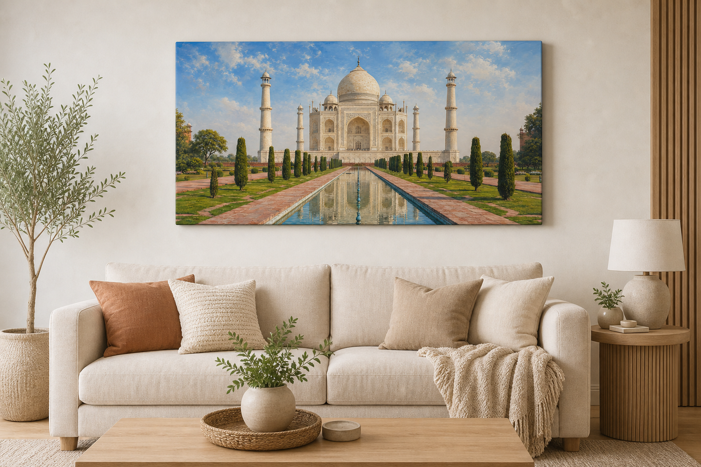 Taj Mahal Reflection Panorama Canvas