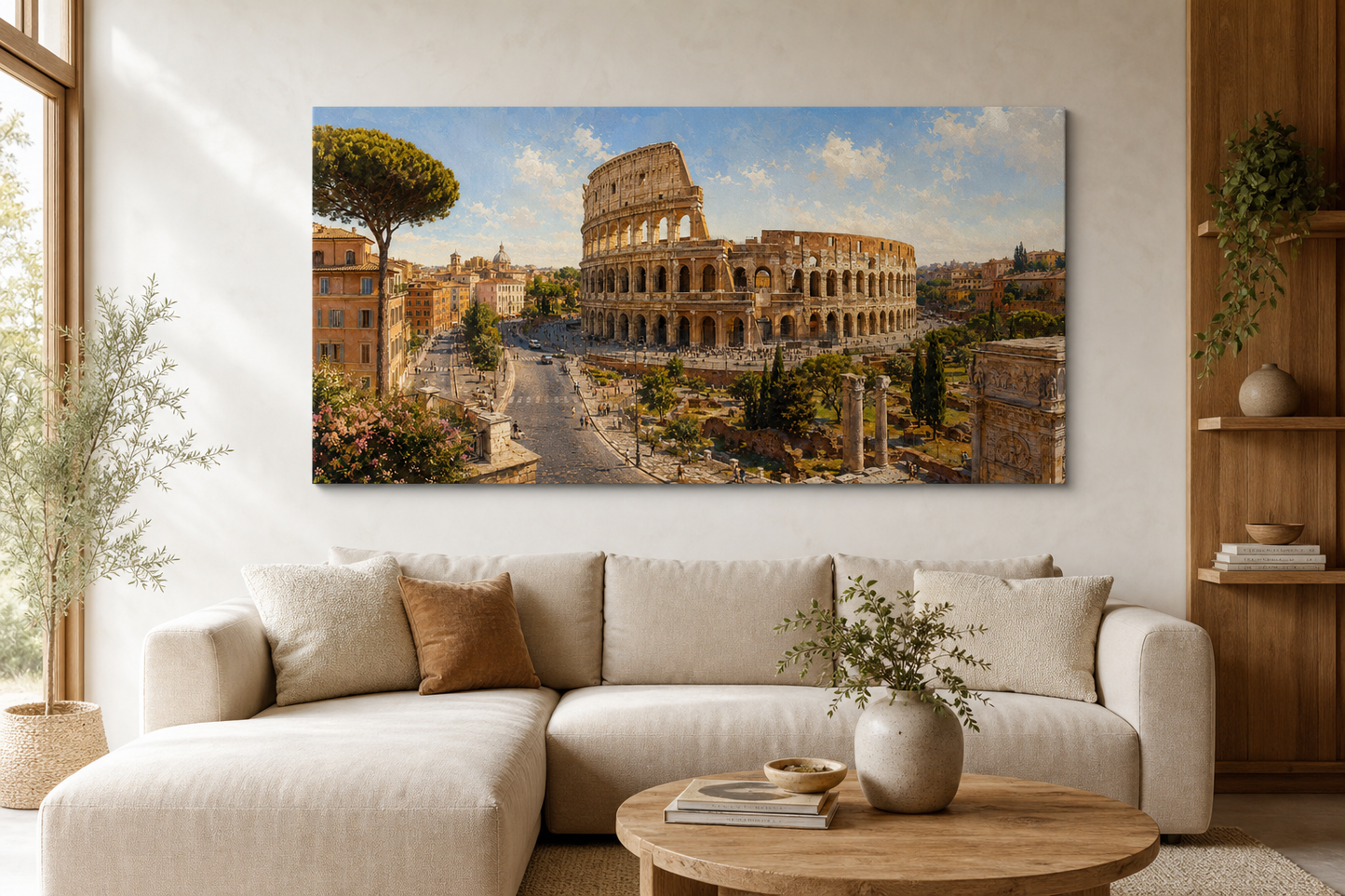 Rome Colosseum Panorama Canvas