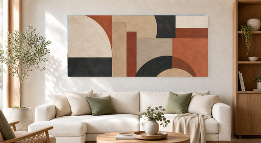 Terracotta Geometry Abstract Canvas