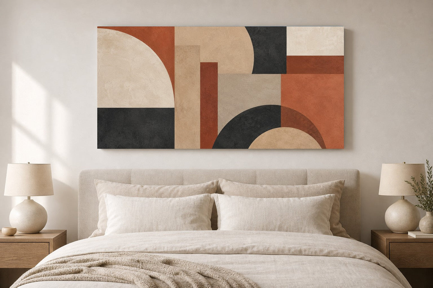 Terracotta Geometry Abstract Canvas