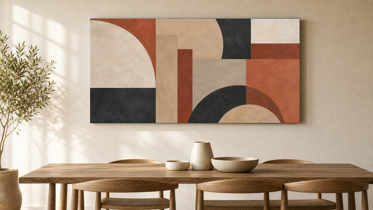 Terracotta Geometry Abstract Canvas
