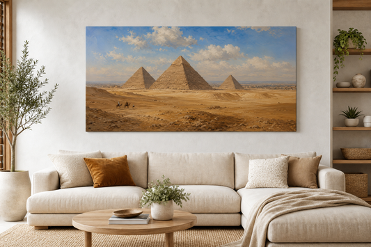 Giza Pyramids Panorama Canvas