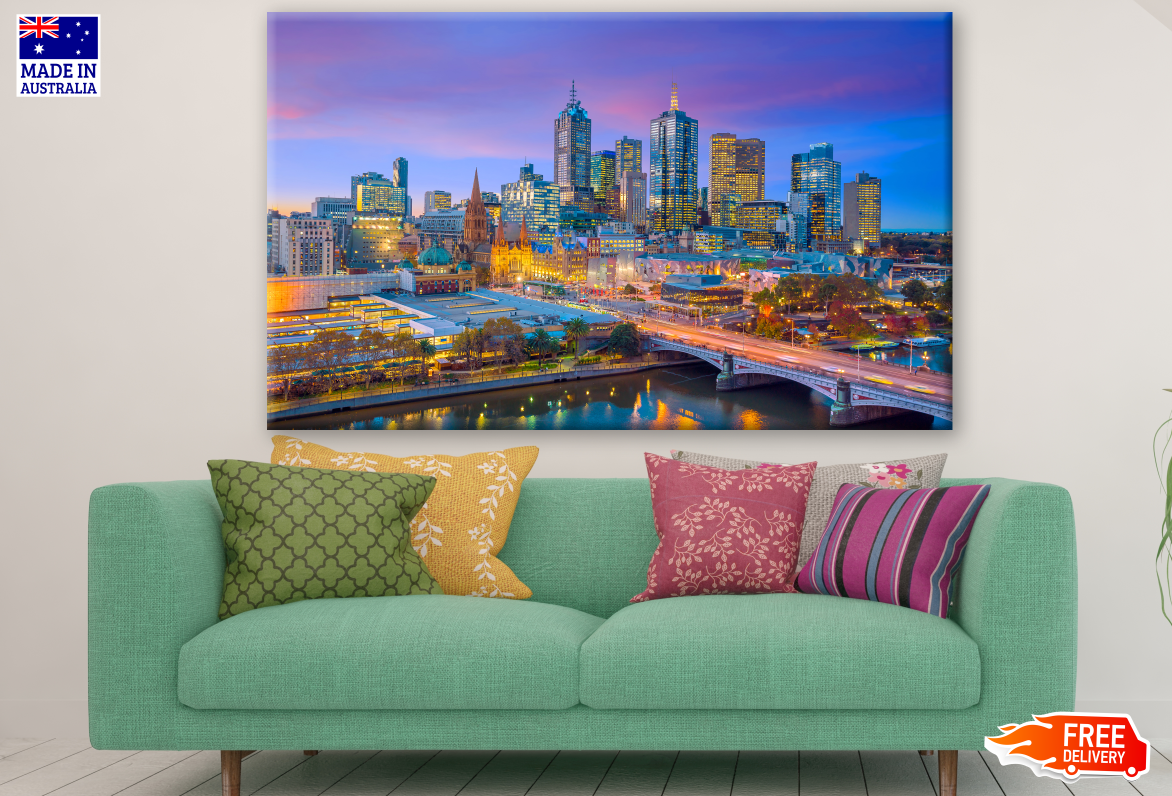 Melbourne City Skyline Canvas Print