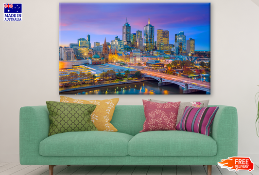Melbourne City Skyline Canvas Print