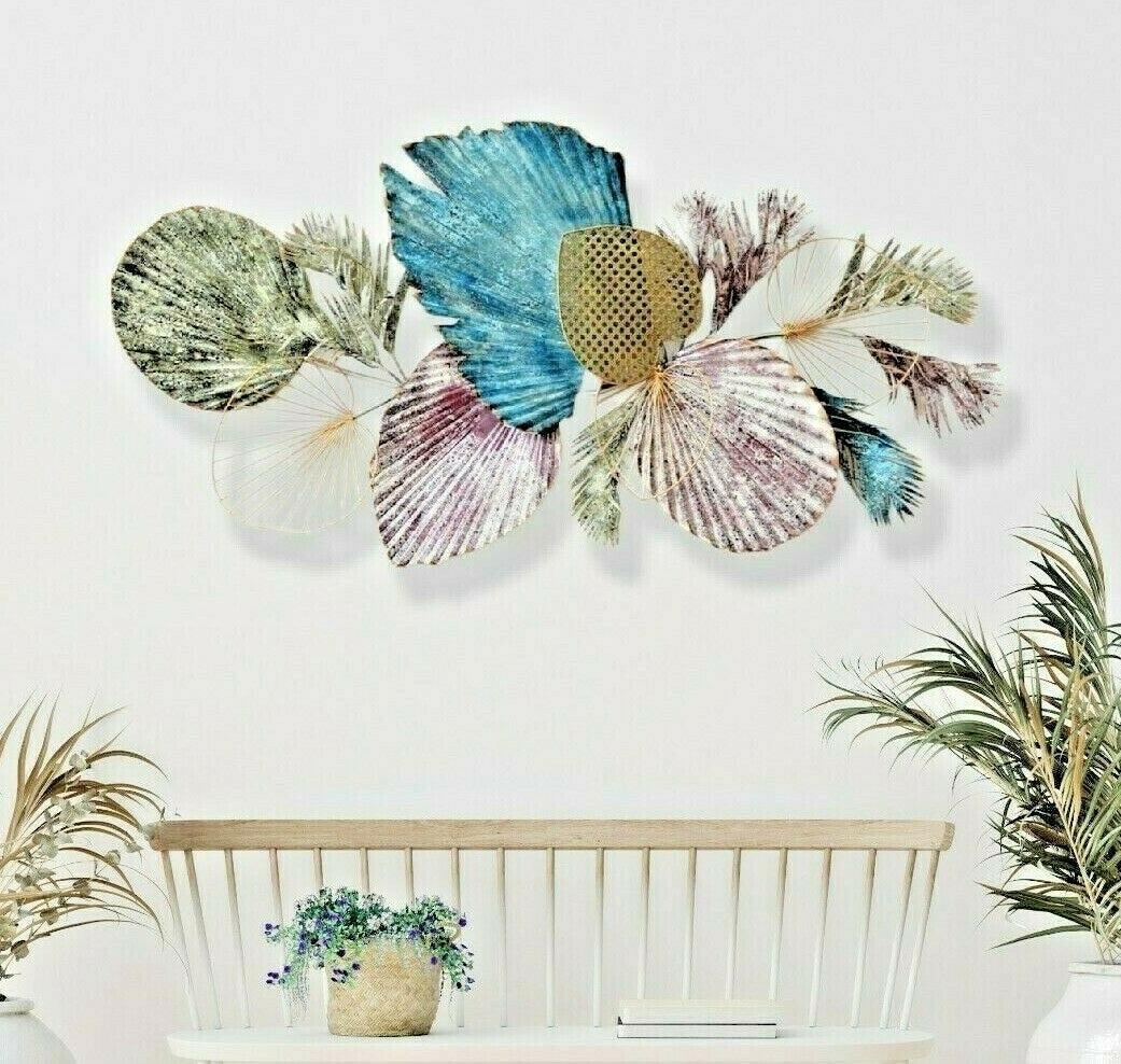 135cm Metal Wall Art Garden Leaves