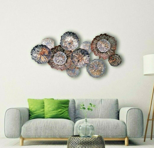 138cm Metal Wall Art Circles Hanging Sculpture - Wall Mounted