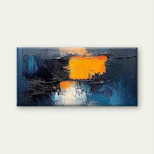 Abstract Swirling Blue Orange Canvas Print