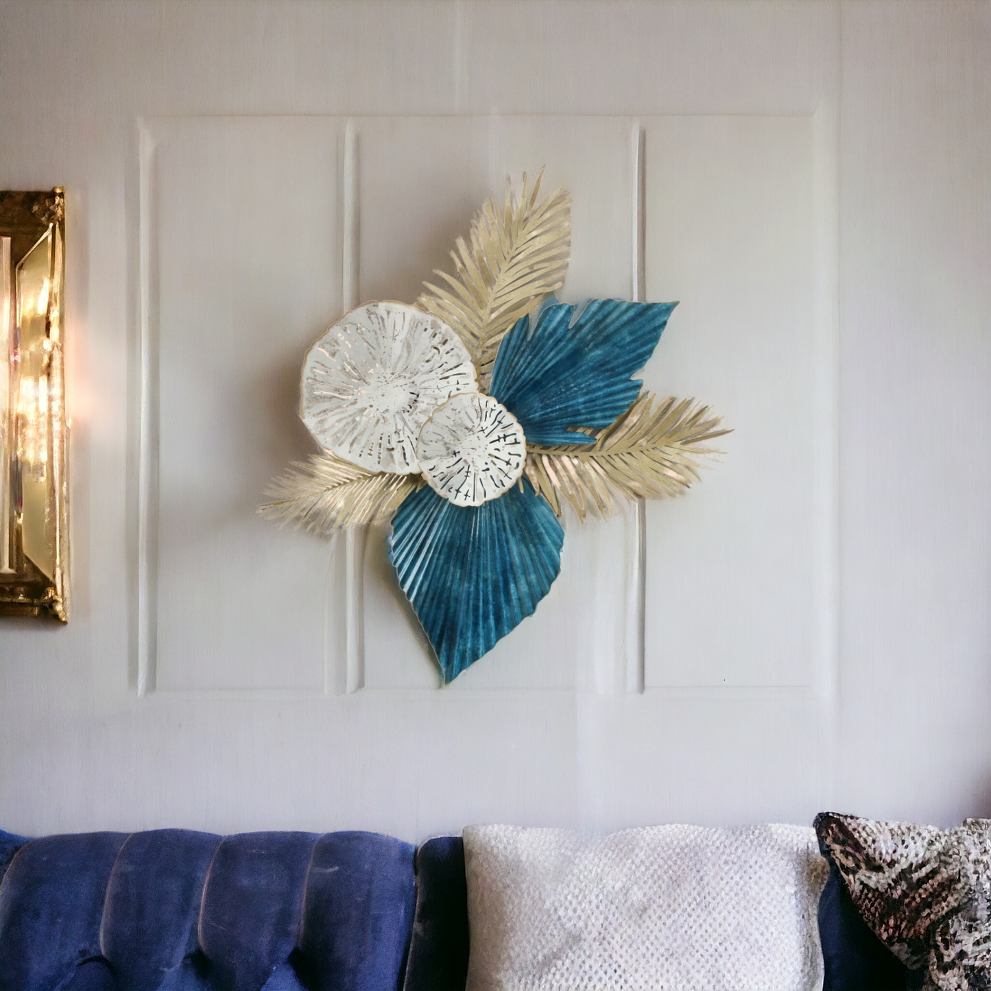 Metal Wall Art with Mirror - Angle 2