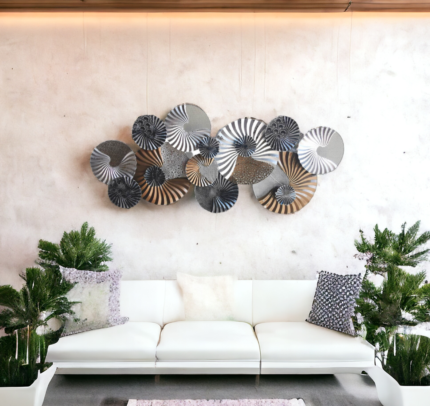 135cm Metal Wall Art Hanging Sculpture Spiral