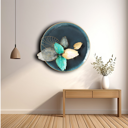 80cm Metal Wall Art Leaves
