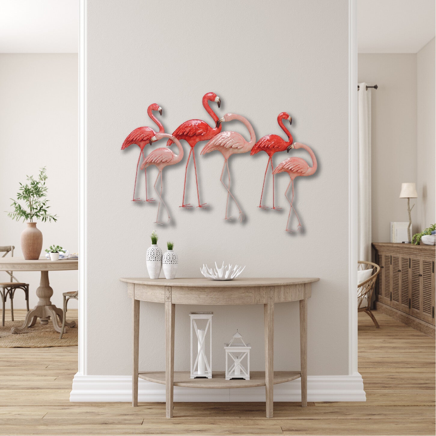 Flamingos Metal Wall Art