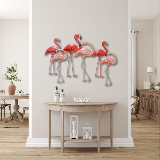 Flamingos Metal Wall Art