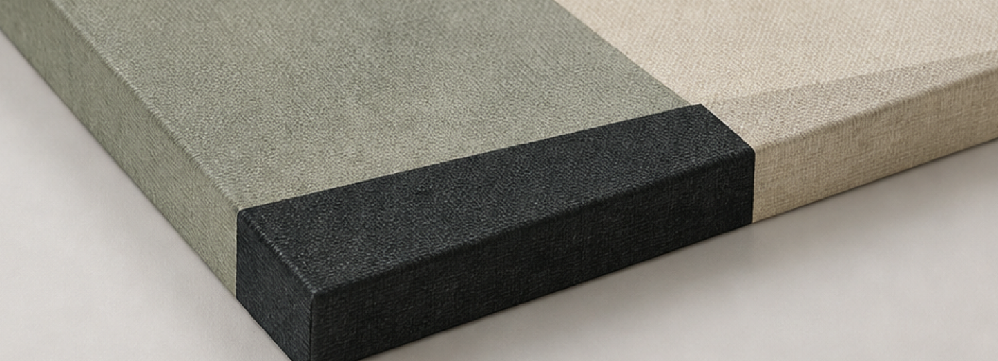 Sage Geometry Minimalist Stretched Canvas printed canvas texture and wrapped edge detail