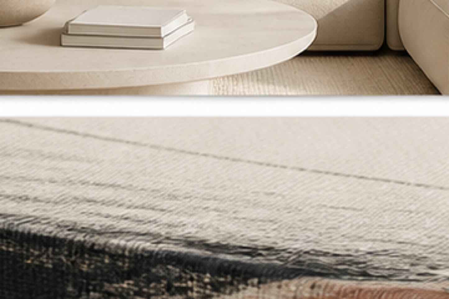 Silent Curve Minimalist Abstract Stretched Canvas printed canvas texture and wrapped edge detail