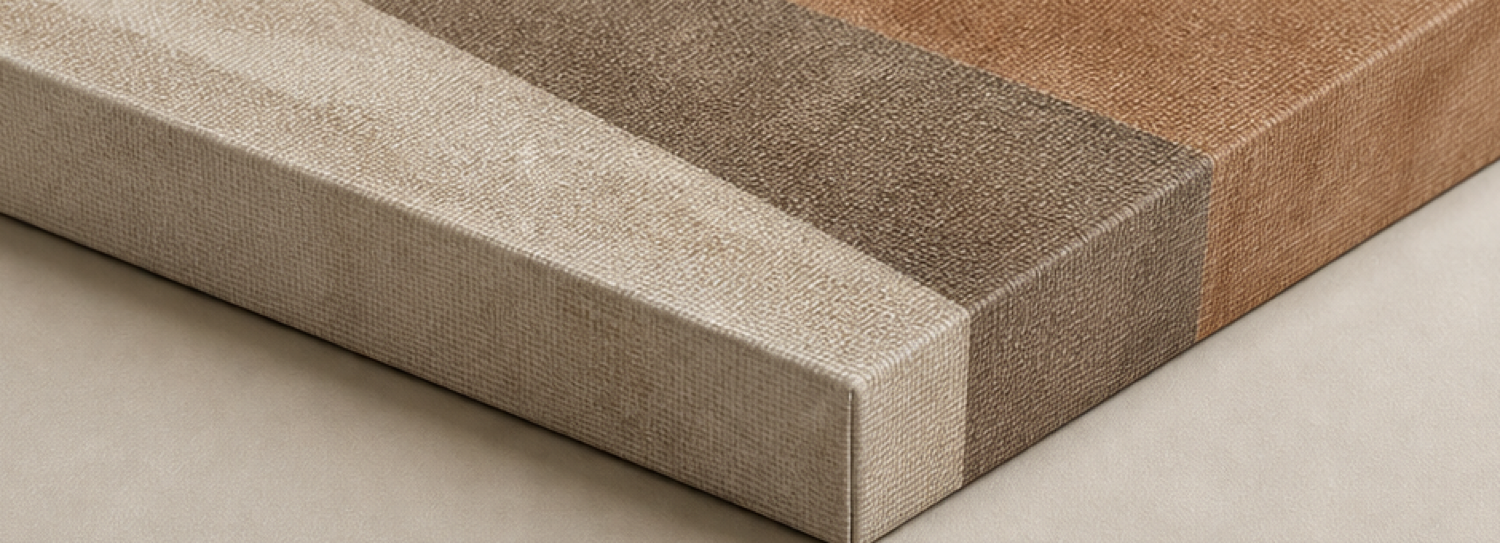 Soft Structure Architectural Stretched Canvas printed canvas texture and wrapped edge detail