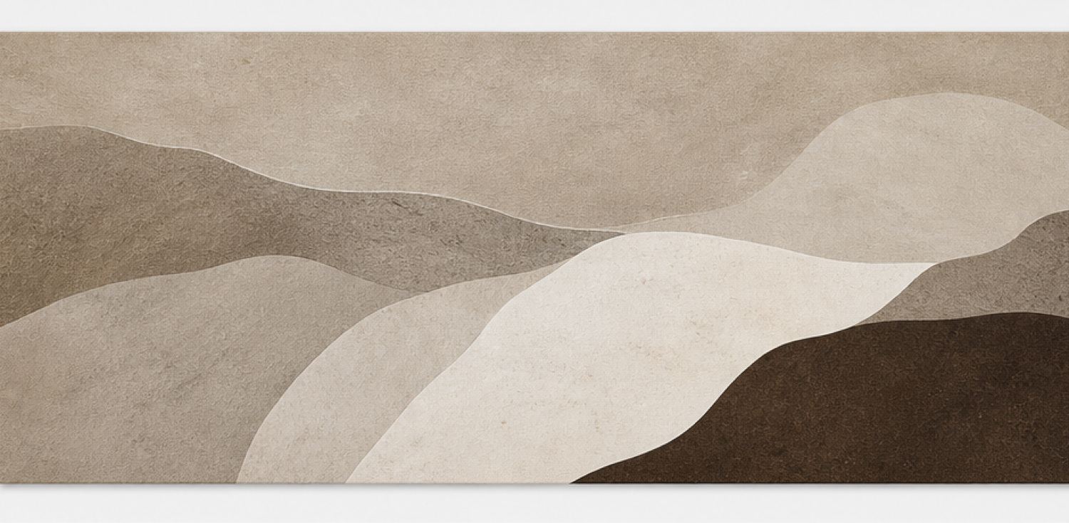 Stone Tides Neutral Abstract Stretched Canvas minimalist artwork – full landscape design