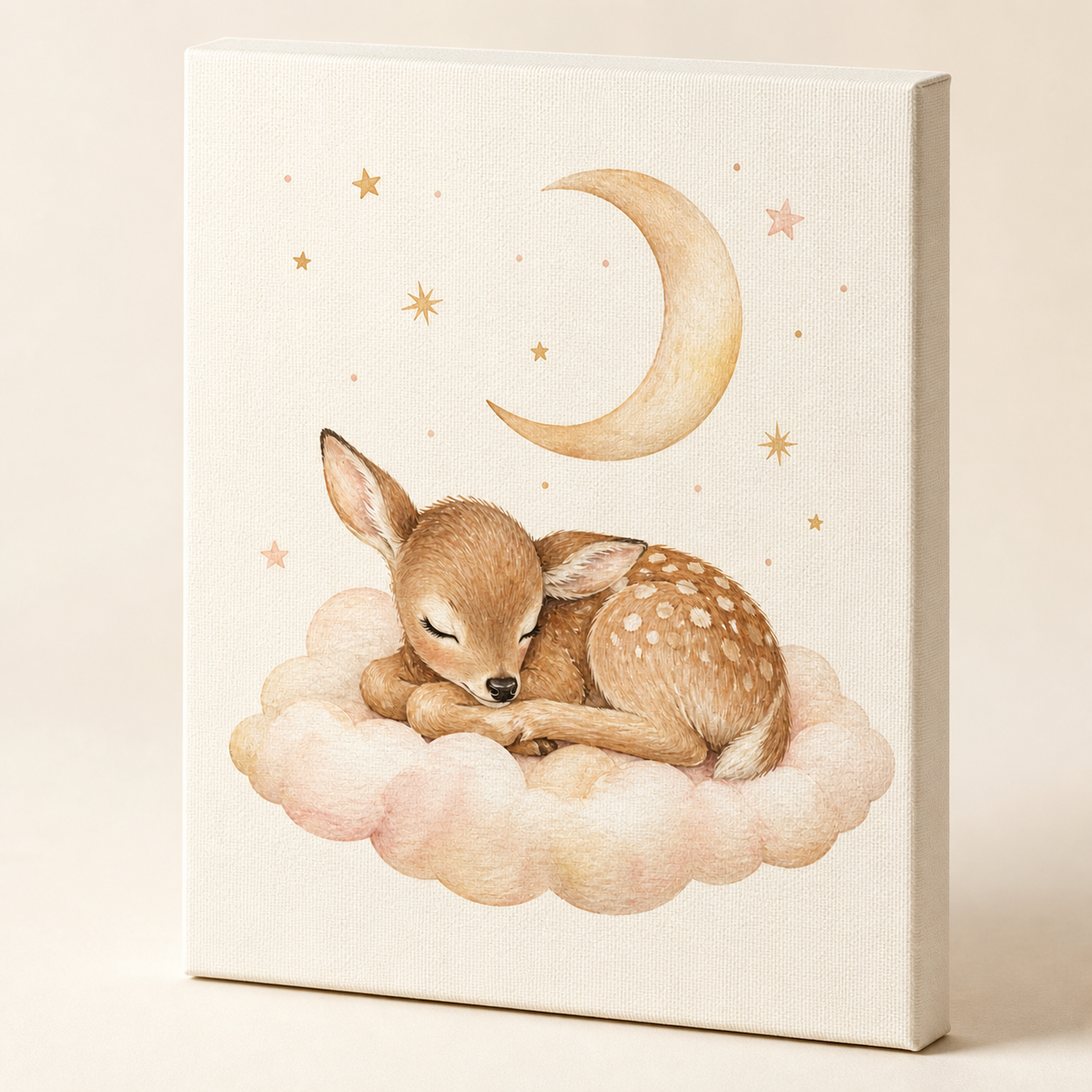 Sweet Dreams Nursery Stretched Canvas Wall Art printed canvas edge and surface detail