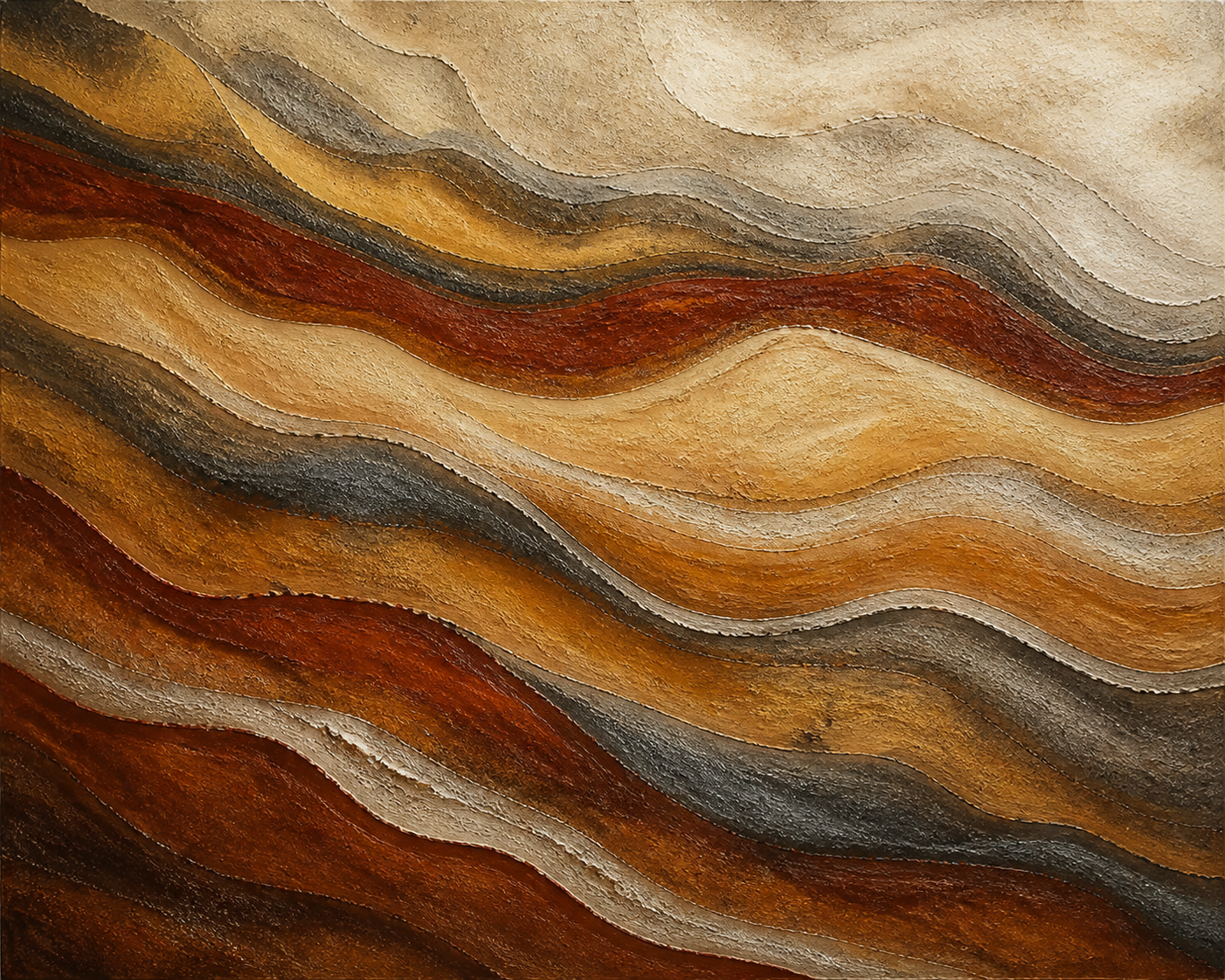 Terra Strata earth tone abstract wall art, landscape orientation