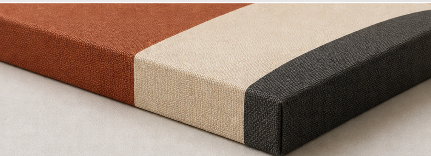 Terracotta Rhythm Abstract Stretched Canvas printed canvas texture and wrapped edge detail