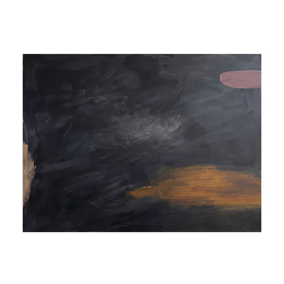 Midnight Horizon Abstract Canvas Wall Art – Navy & Gold – product view 6