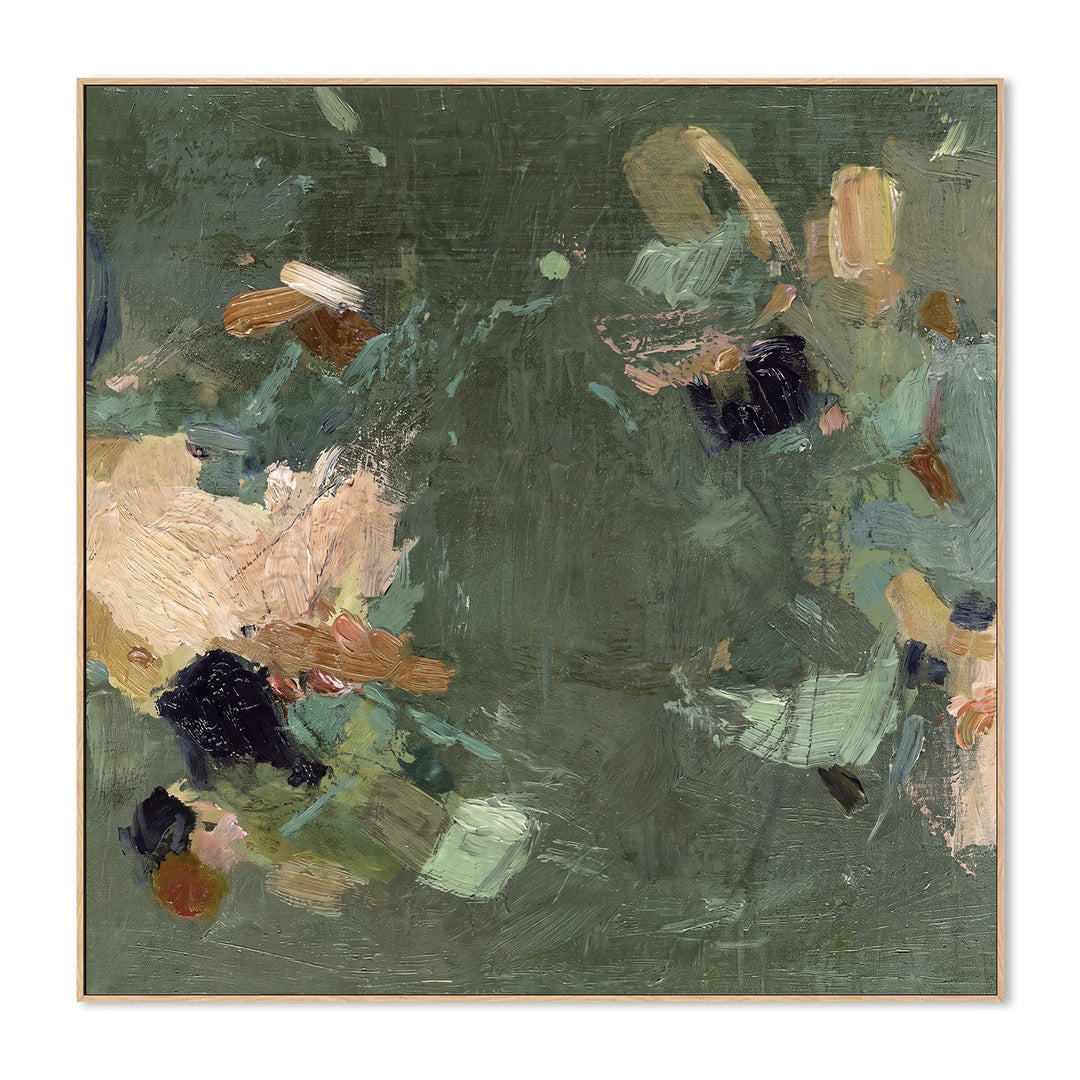 Sage Green Organic Abstract Canvas Wall Art – product view 4