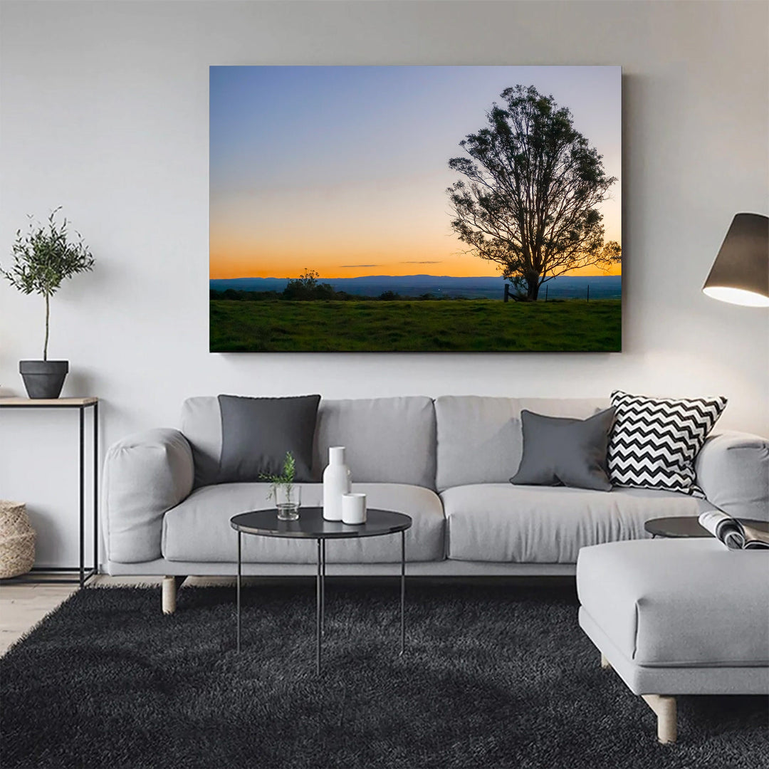 Solitary Tree at Sunset Coastal Canvas Wall Art – product view 3