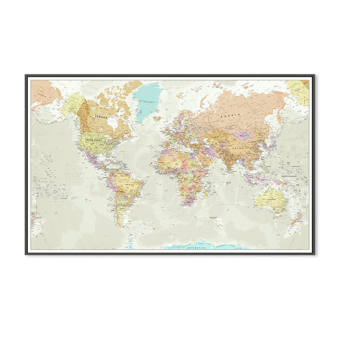 Large Vintage World Map Canvas Wall Art – product view 6