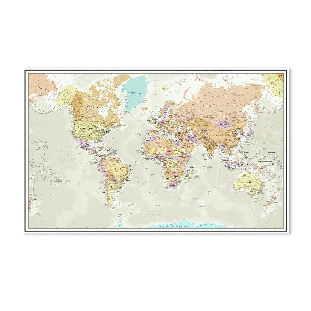 Large Vintage World Map Canvas Wall Art – product view 7