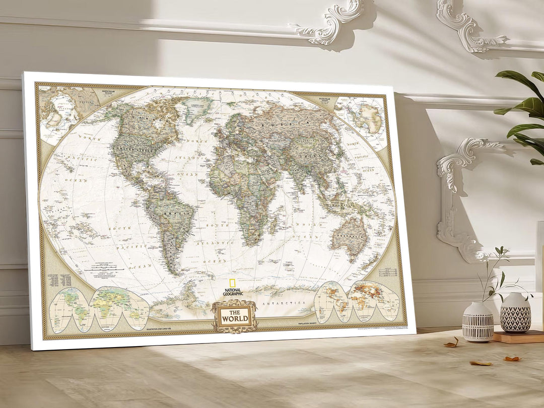 Antique Old World Map Canvas Wall Art