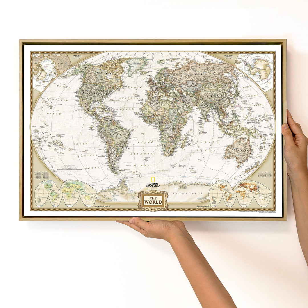 Antique Old World Map Canvas Wall Art – product view 4