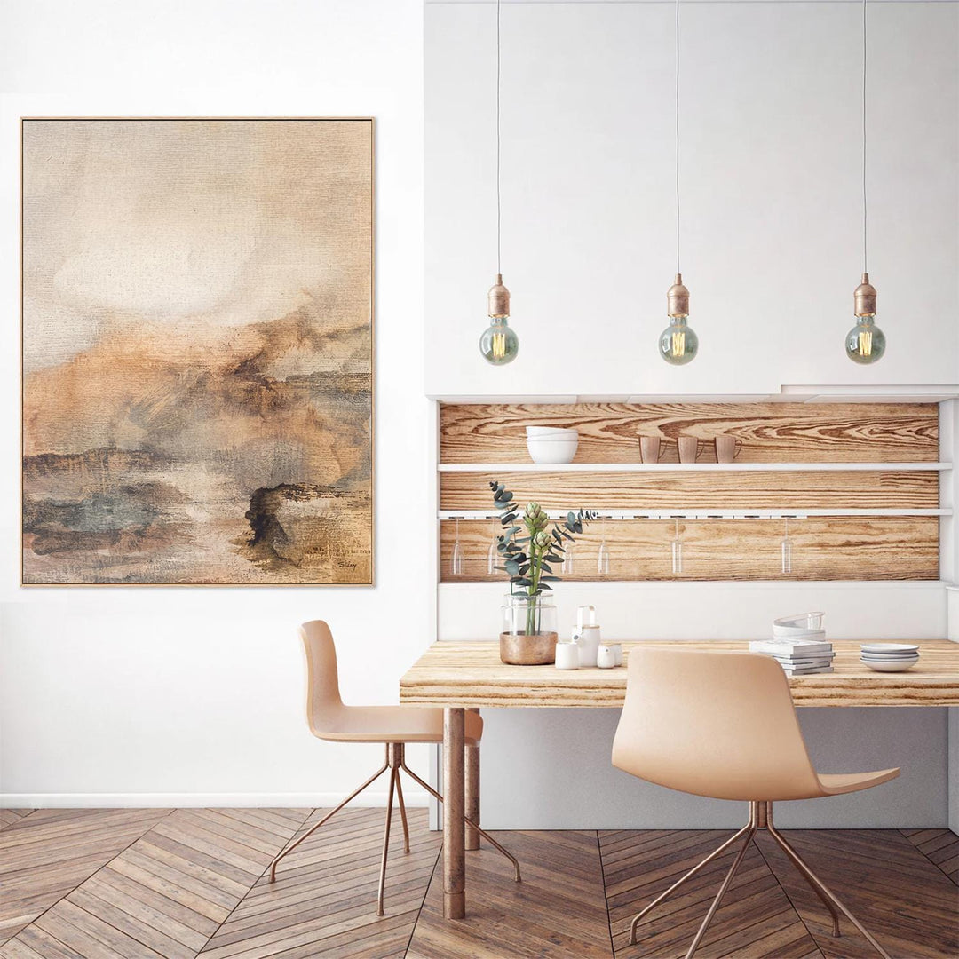 Warm Abstract Landscape Canvas Wall Art – Earth Tones
