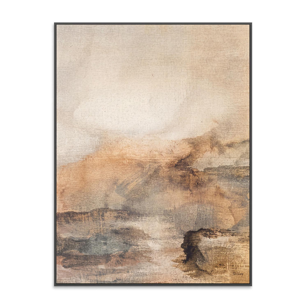 Warm Abstract Landscape Canvas Wall Art – Earth Tones – product view 4