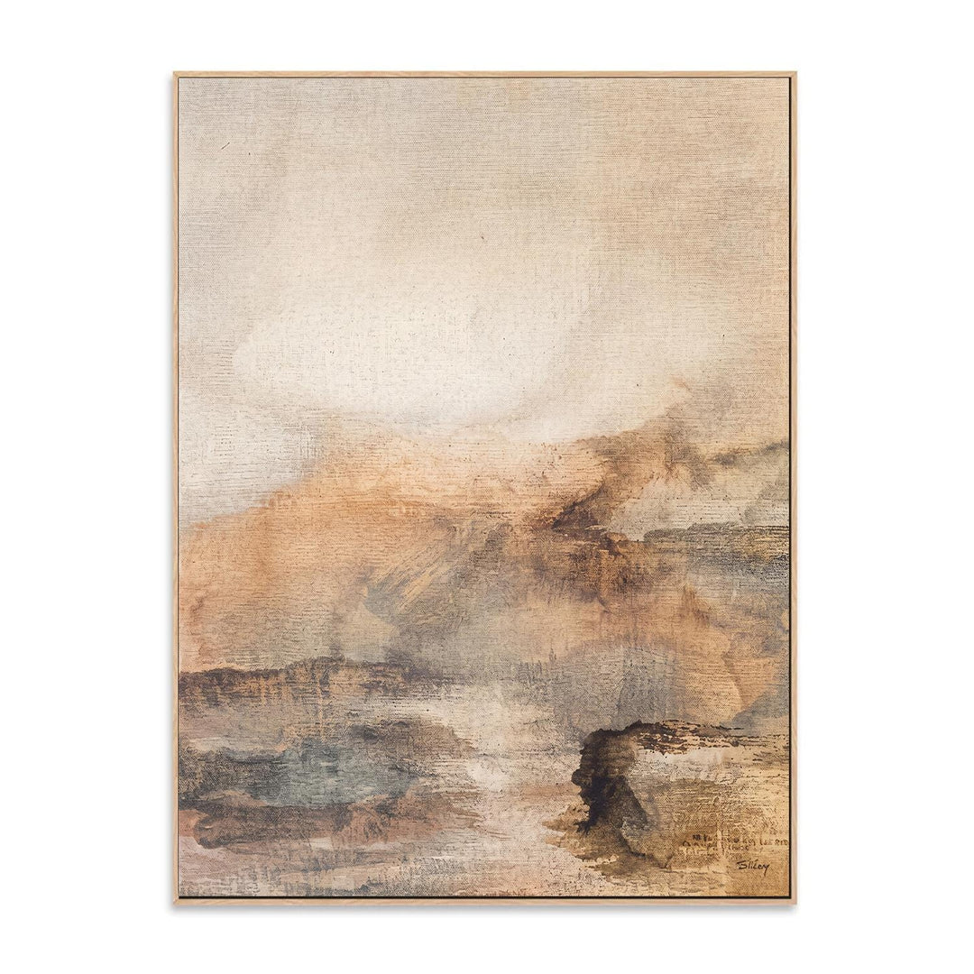 Warm Abstract Landscape Canvas Wall Art – Earth Tones – product view 5