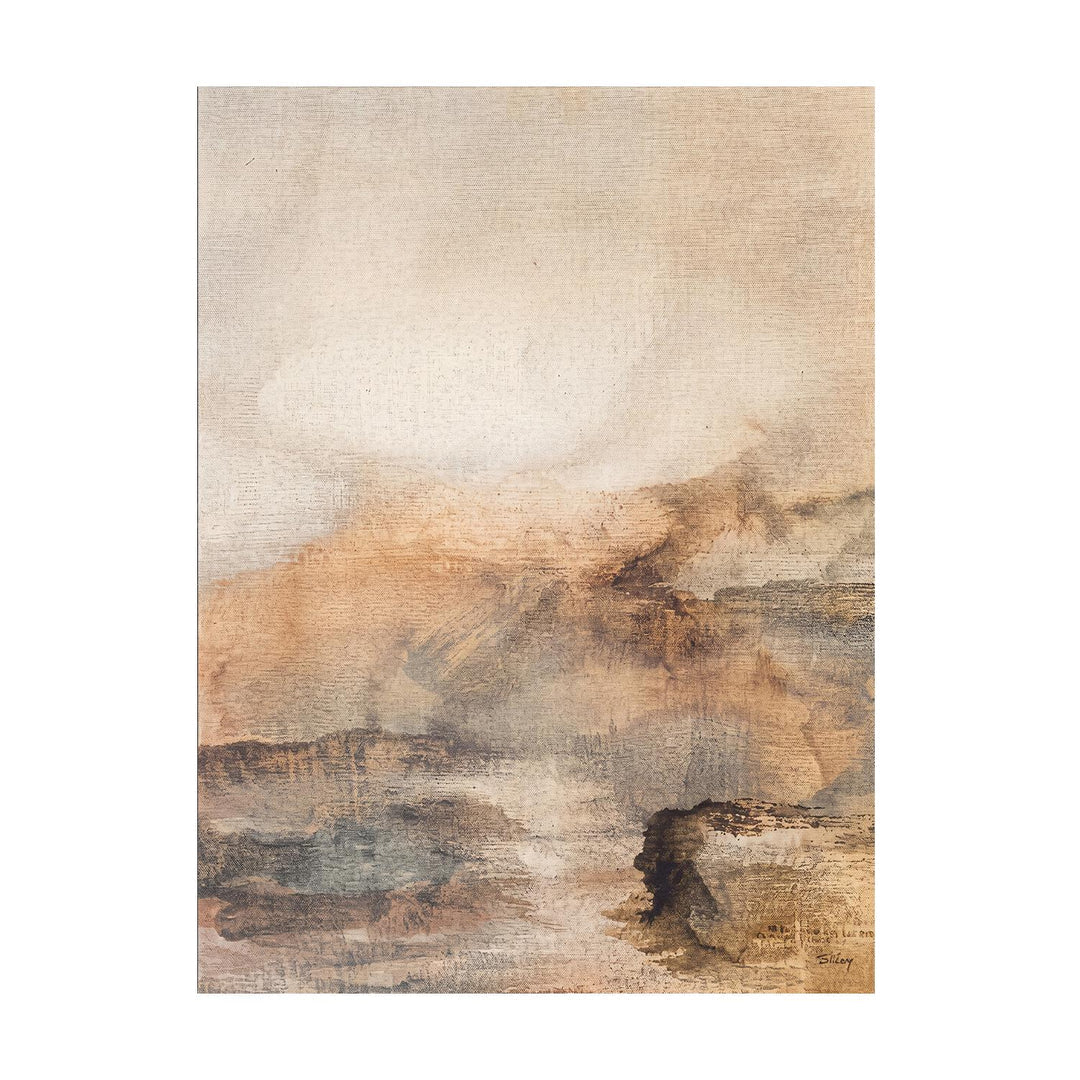 Warm Abstract Landscape Canvas Wall Art – Earth Tones – product view 6