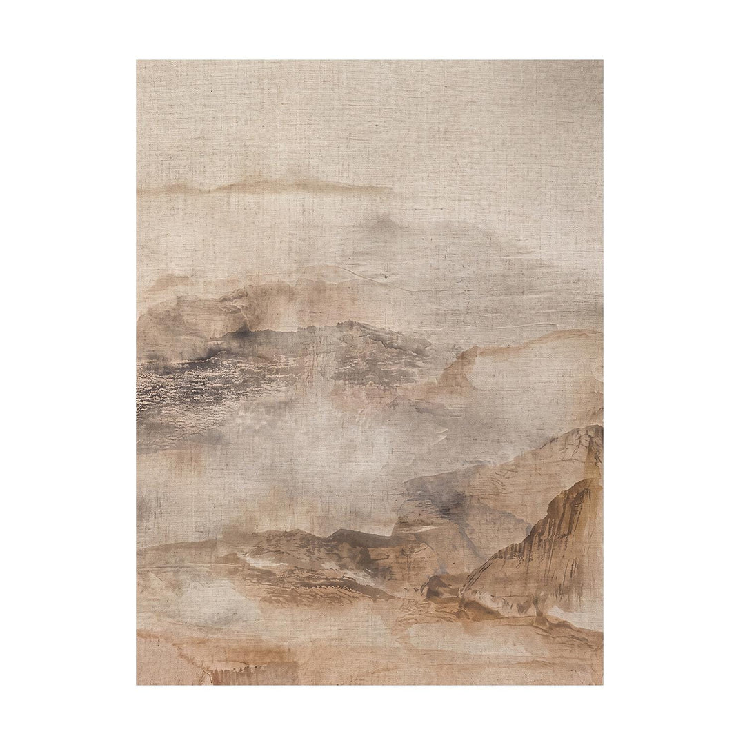 Neutral Abstract Mountain Canvas Wall Art – Soft Beige – product view 4