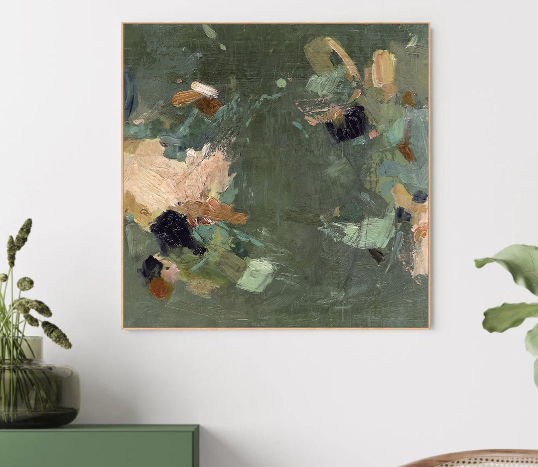 Organic Sage Green Abstract Canvas Wall Art
