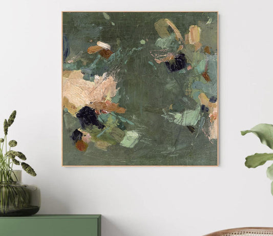 Organic Sage Green Abstract Canvas Wall Art