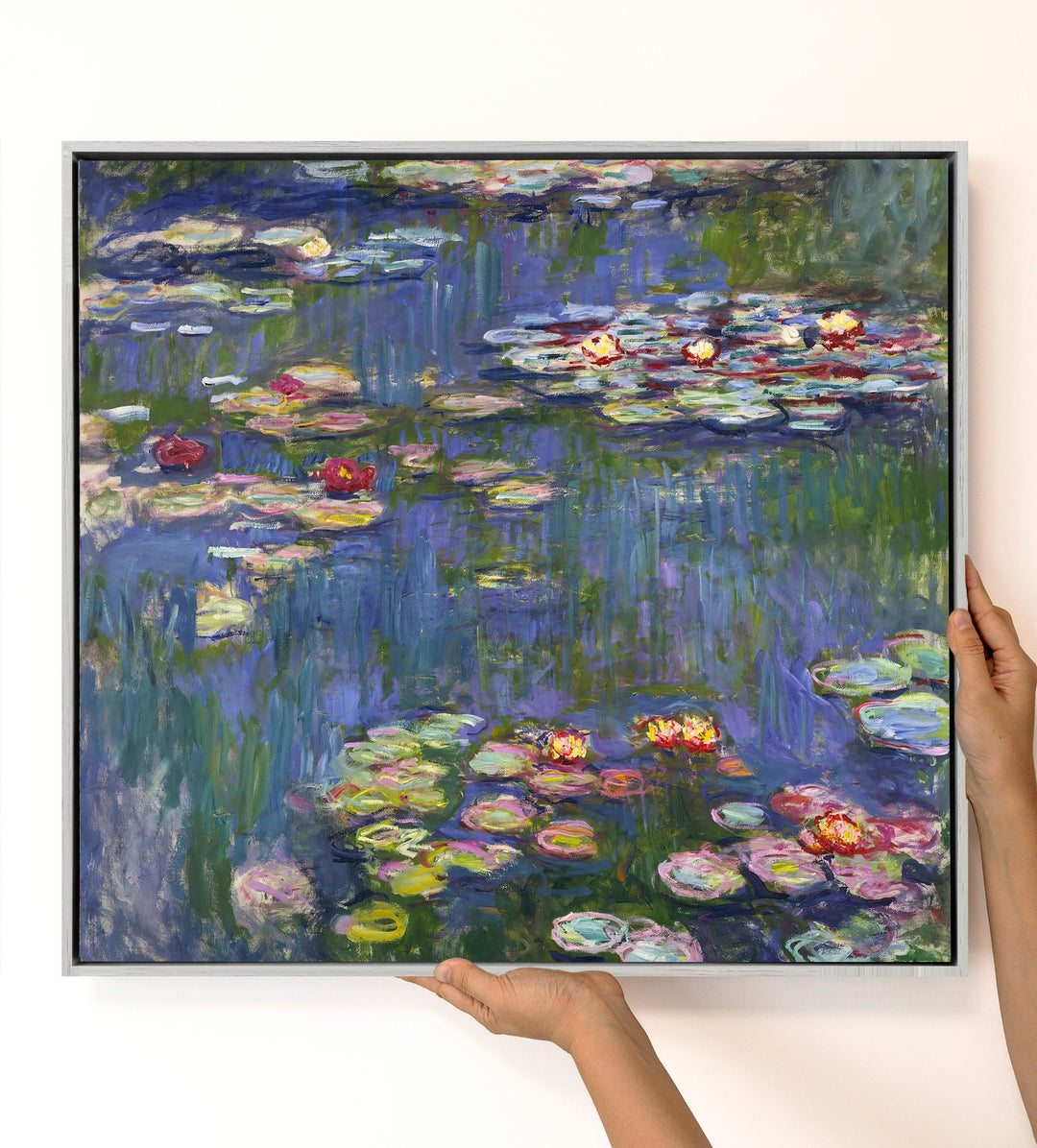 Monet Water Lilies Square Canvas – Impressionist Floral – product view 3