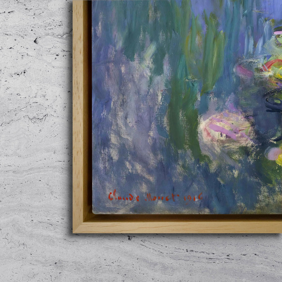 Monet Water Lilies Square Canvas – Impressionist Floral – product view 5