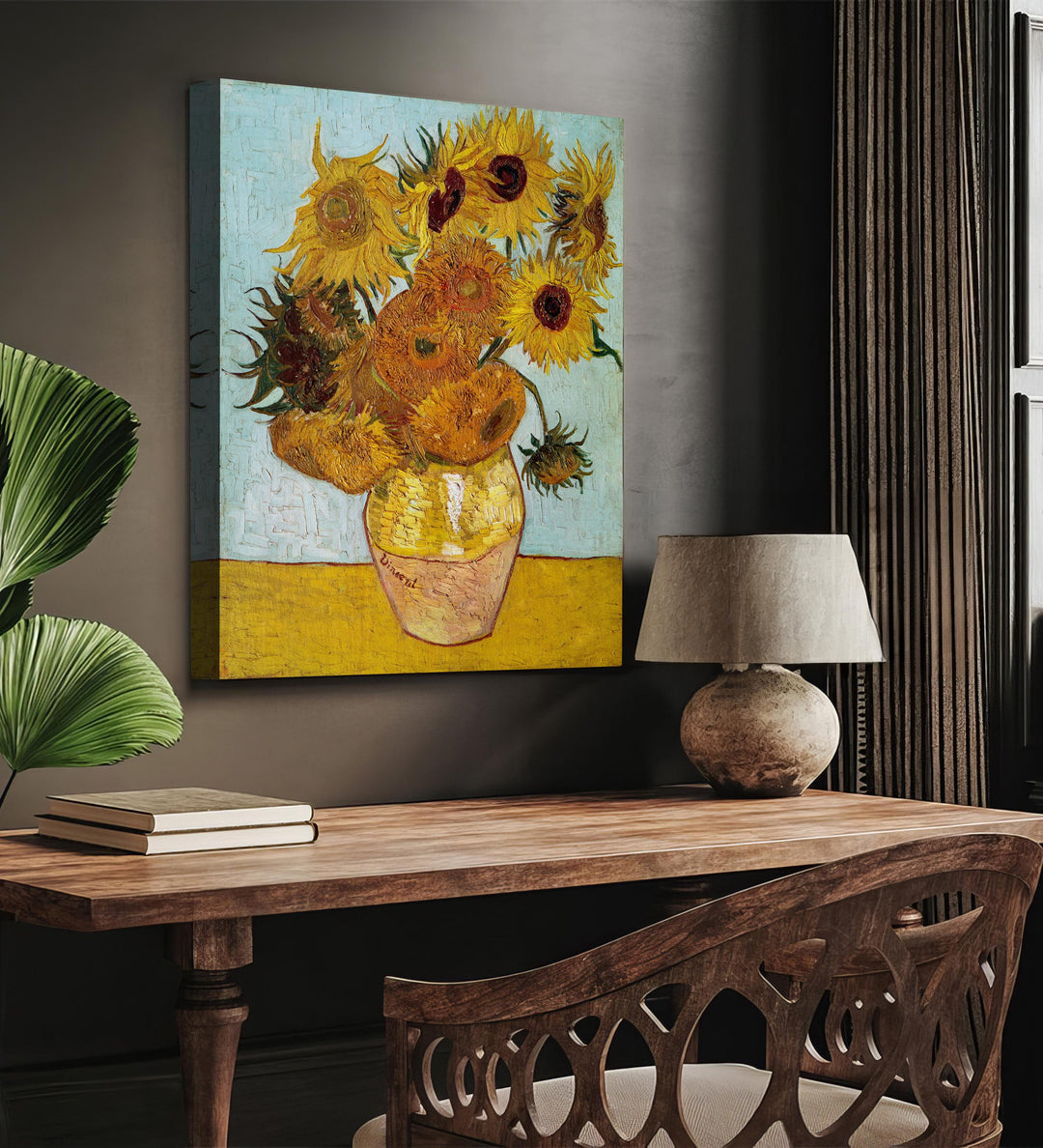 Van Gogh Sunflowers Canvas Wall Art – Yellow Floral – product view 5
