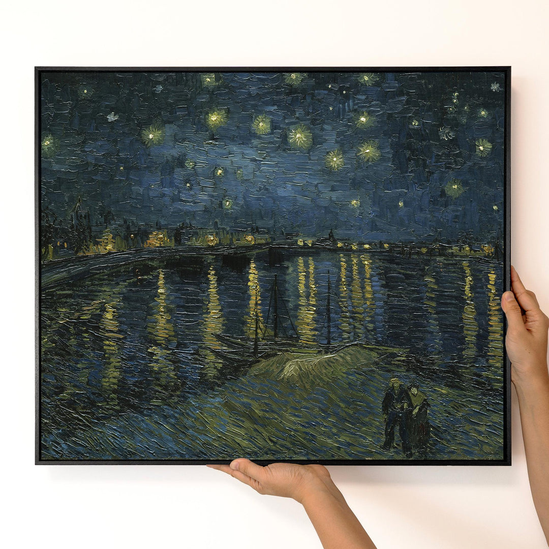 Van Gogh Starry Night Canvas Wall Art – Blue Swirl Sky – product view 2