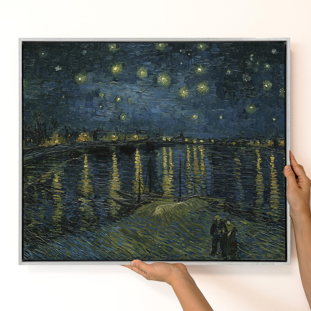 Van Gogh Starry Night Canvas Wall Art – Blue Swirl Sky – product view 3
