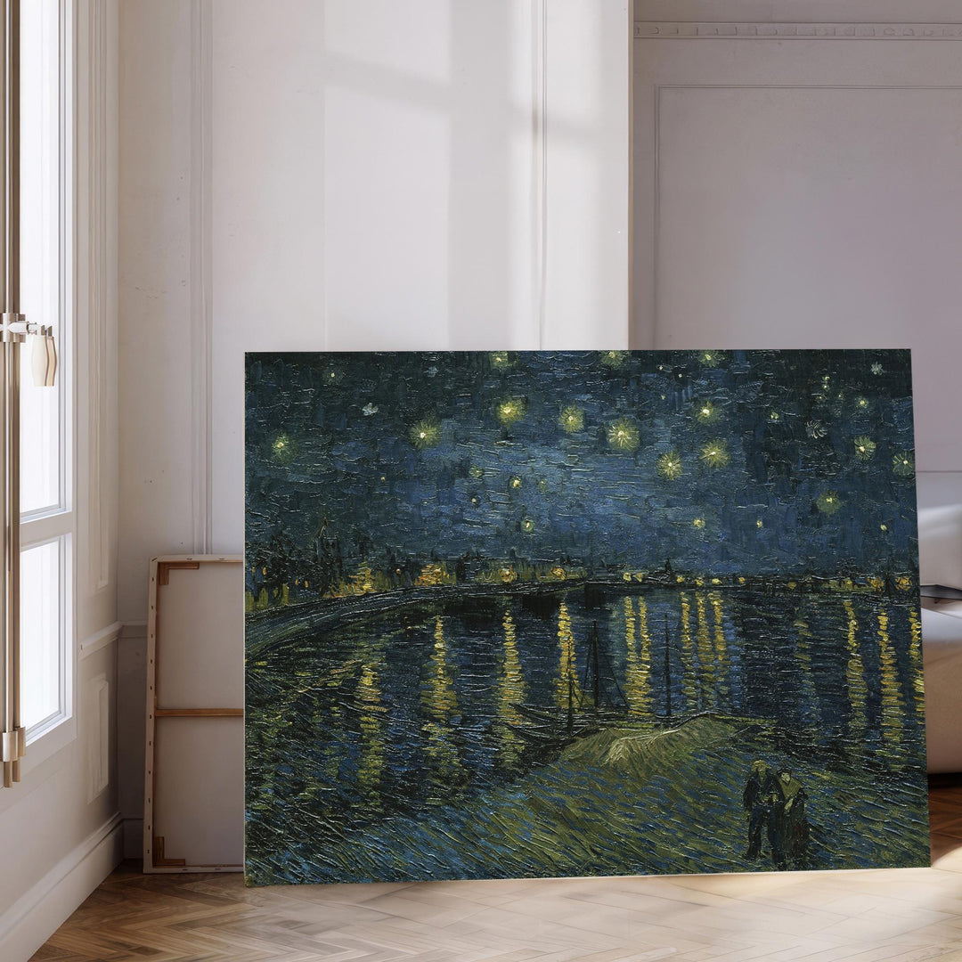 Van Gogh Starry Night Canvas Wall Art – Blue Swirl Sky – product view 4