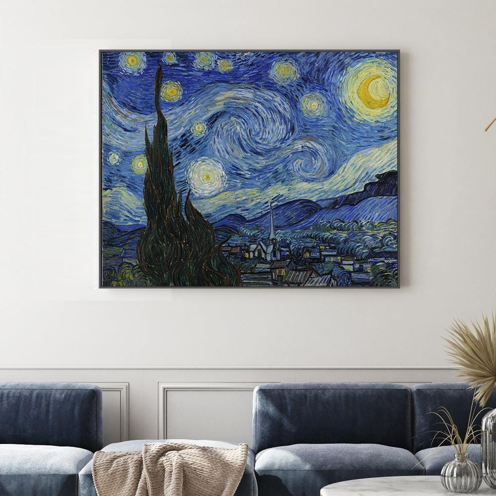 Van Gogh Starry Night Canvas Print – Blue Moon – product view 2
