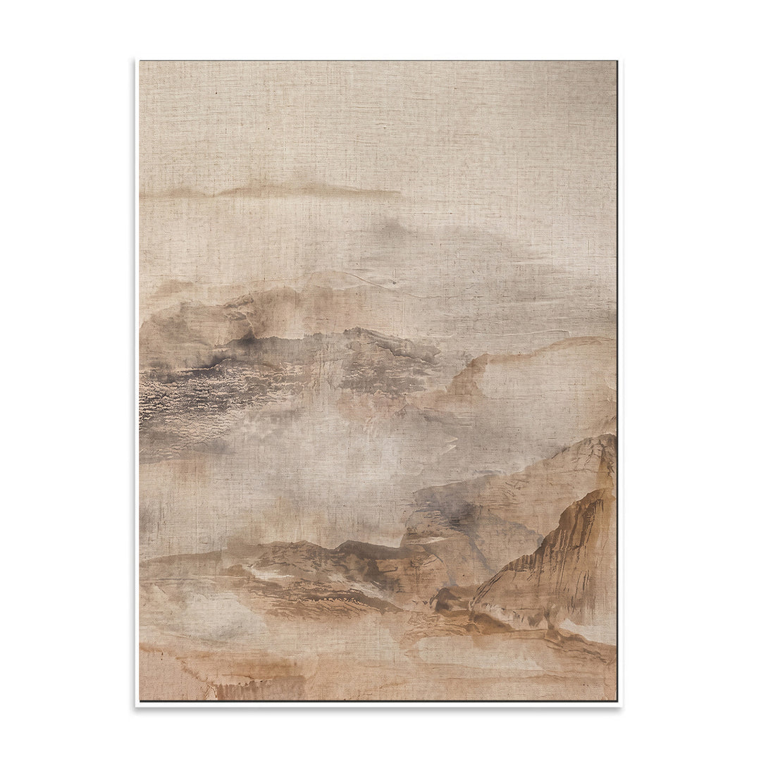Soft Neutral Mountain Landscape Canvas Wall Art – product view 5