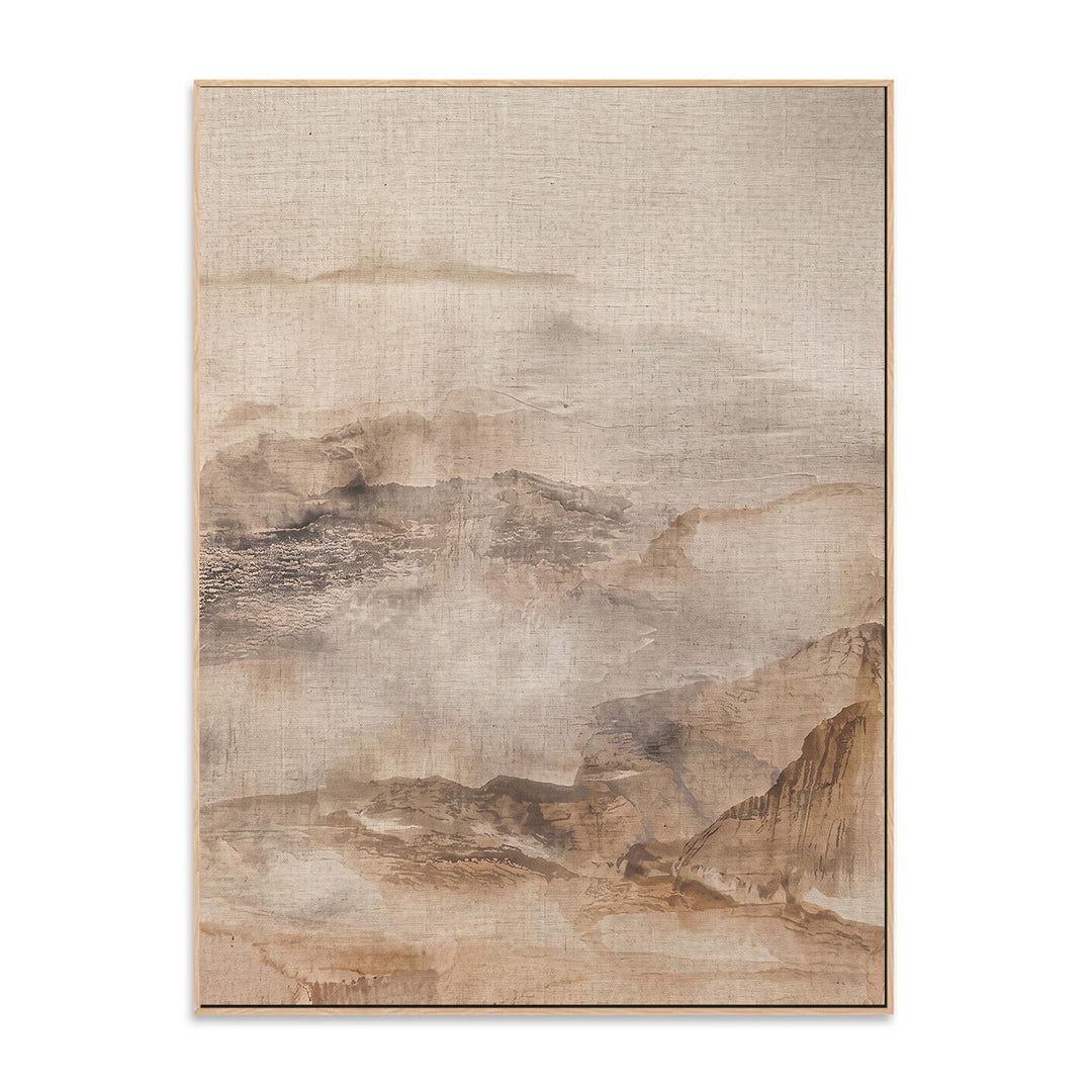 Soft Neutral Mountain Landscape Canvas Wall Art – product view 6