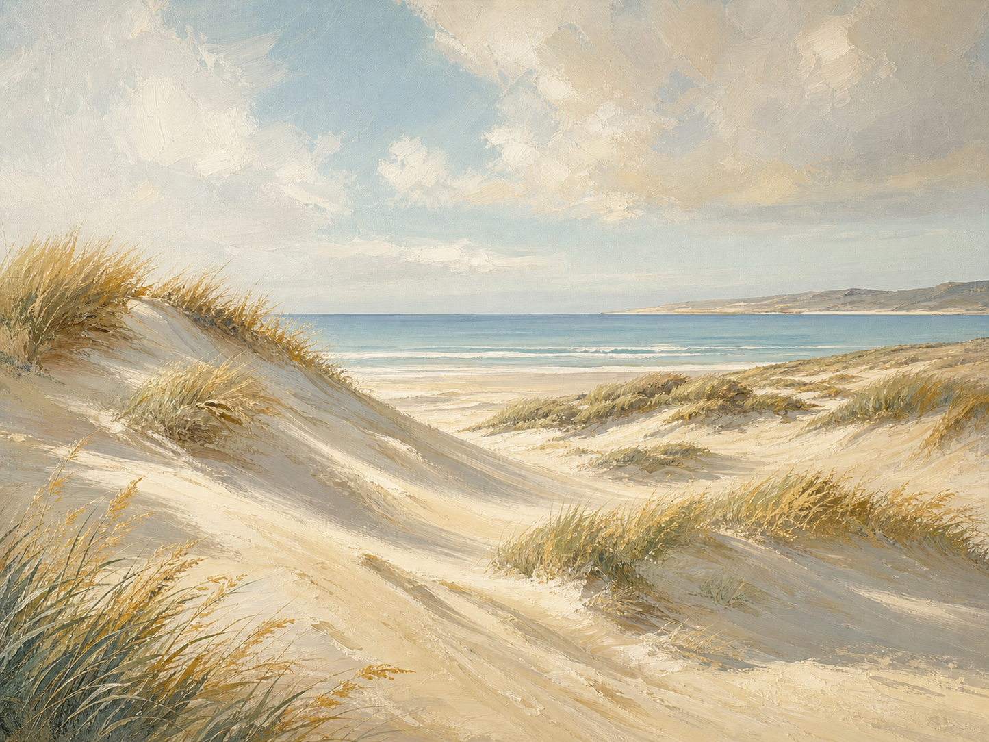 Golden Coastal Dunes Canvas Wall Art – artwork
