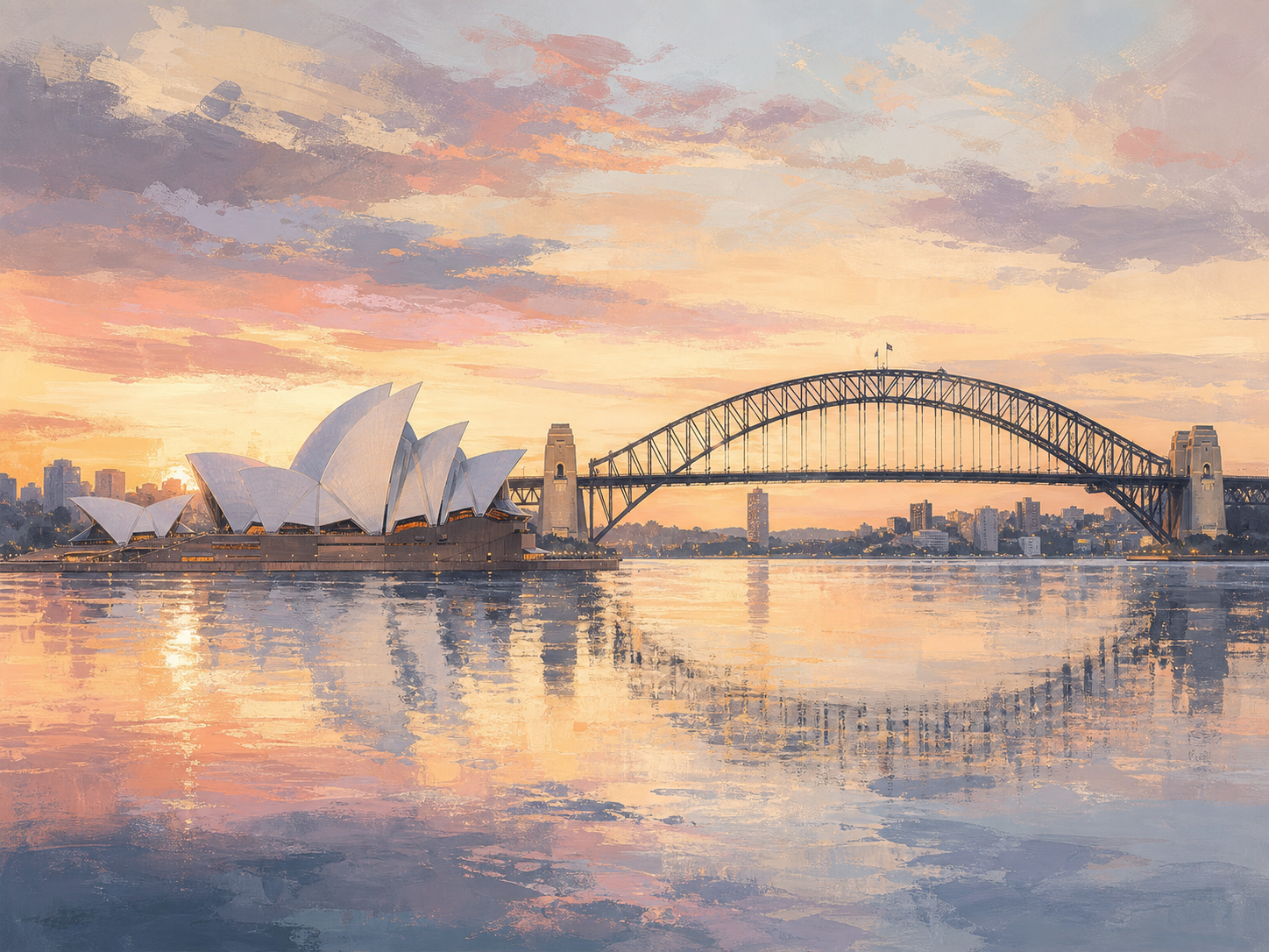 Sydney Harbour at Dawn Canvas Wall Art – artwork